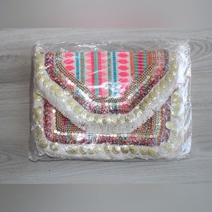 Bohemian style multicolored bag 
Can be used as a clutch